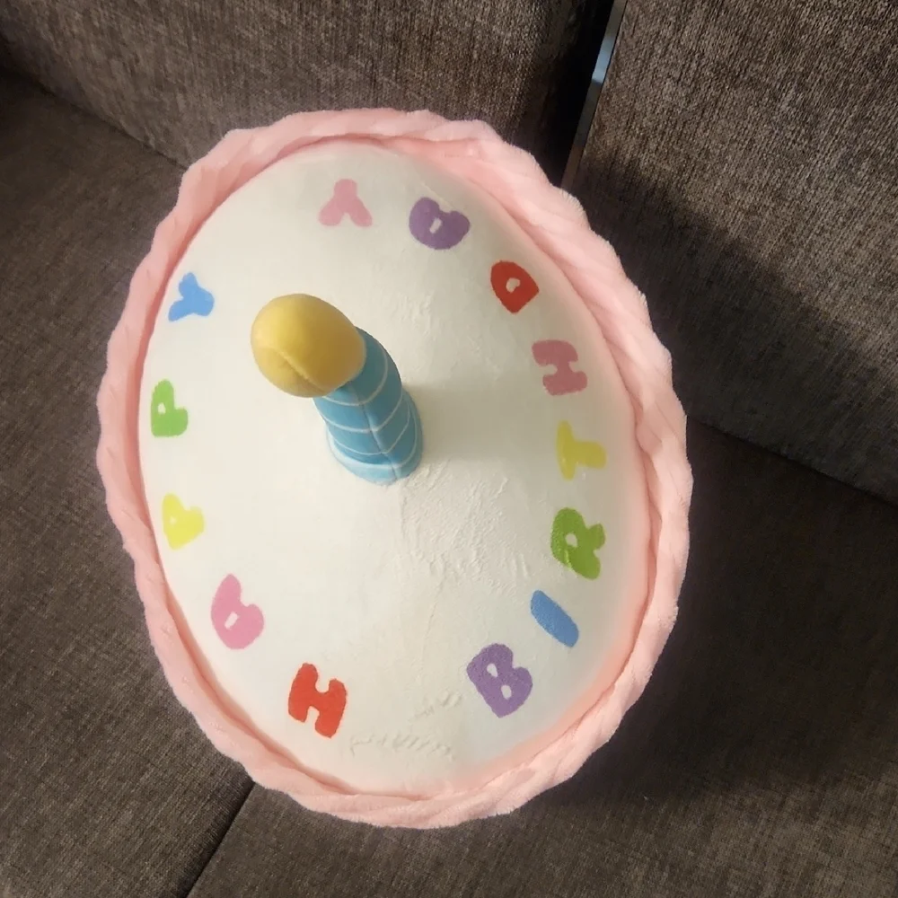 Colorful Happy Birthday Cake Plush Decoration